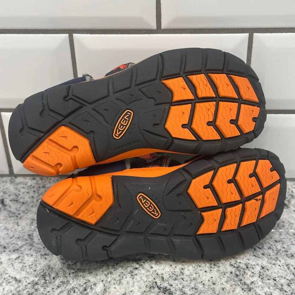 Keen Kids 1 Seacamp II CNX Sandals Navy Orange Camo Water Shoes Gorpcore Trail